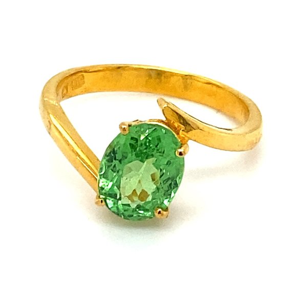 Tsavorite 1.78ct Solid 22K Yellow Gold Ring - Picture 1 of 7